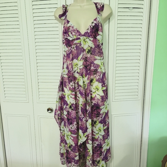 COPY - Victoria Secret Swim Floral Asymmetrical Coverup Dress flutter straps sz… - Picture 3 of 16
